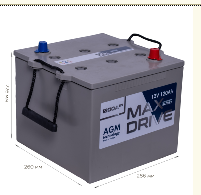 Акумулятор АКБ 12V 120Ah MAX DRIVE AGM 1200EN (танковий) NATO (-/+) (284*267*227)
